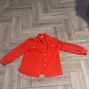 Women's Red Button-Up Blouse